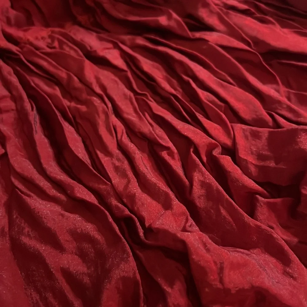 BUY❤️FIRE RED MIRACLECIOUS SILKY TAFFETTA  STRAPLESS DRESS/FLAMENCO SKIRT 180*❤️ - Picture 3 of 6